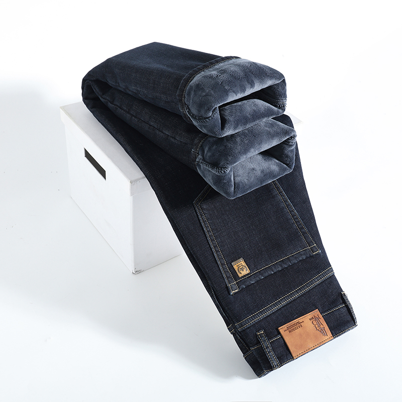 Levis Jeans 501 - شتاء دافئ الصوف الجينز الرجال سميكة
